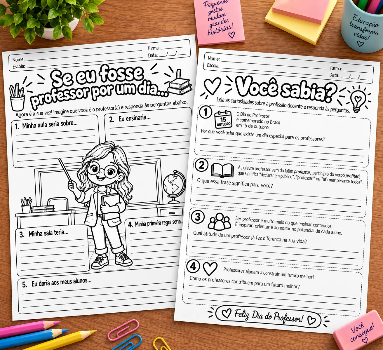Dia do Professor: 10 atividades incríveis! — amostra 2: Um kit especial com 10 atividades criativas para celebrar o Dia dos…