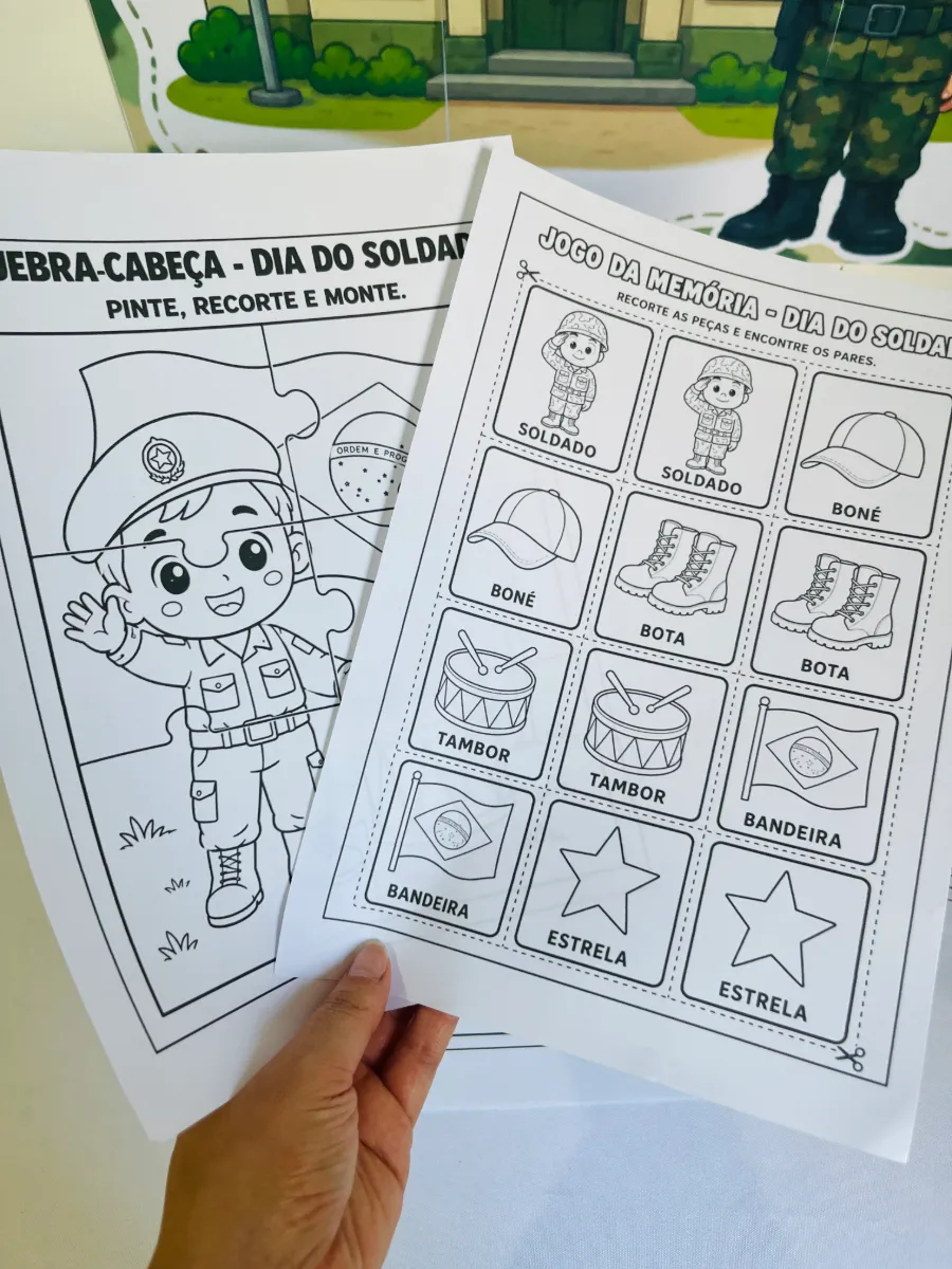 Dia do Soldado: Painel + Atividades + Coroa - Anos Iniciais — amostra 2: Comemore o Dia do Soldado, celebrado em 25 de…