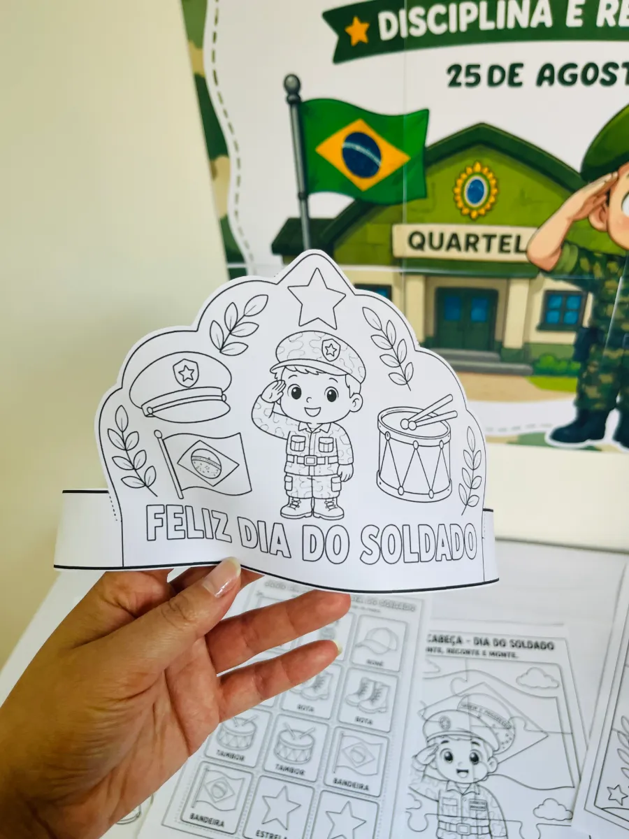 Dia do Soldado: Painel + Atividades + Coroa - Anos Iniciais — amostra 4: Comemore o Dia do Soldado, celebrado em 25 de…