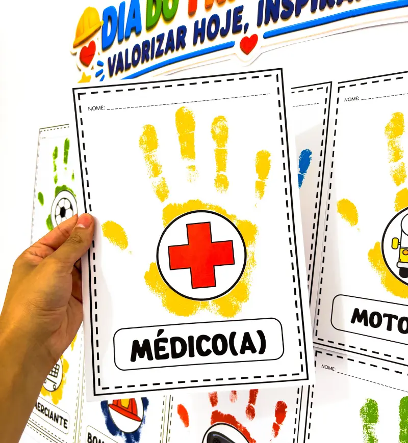 Dia do Trabalhador na Educação Infantil: Carimbo de Mão — amostra 4: Para quem é indicado