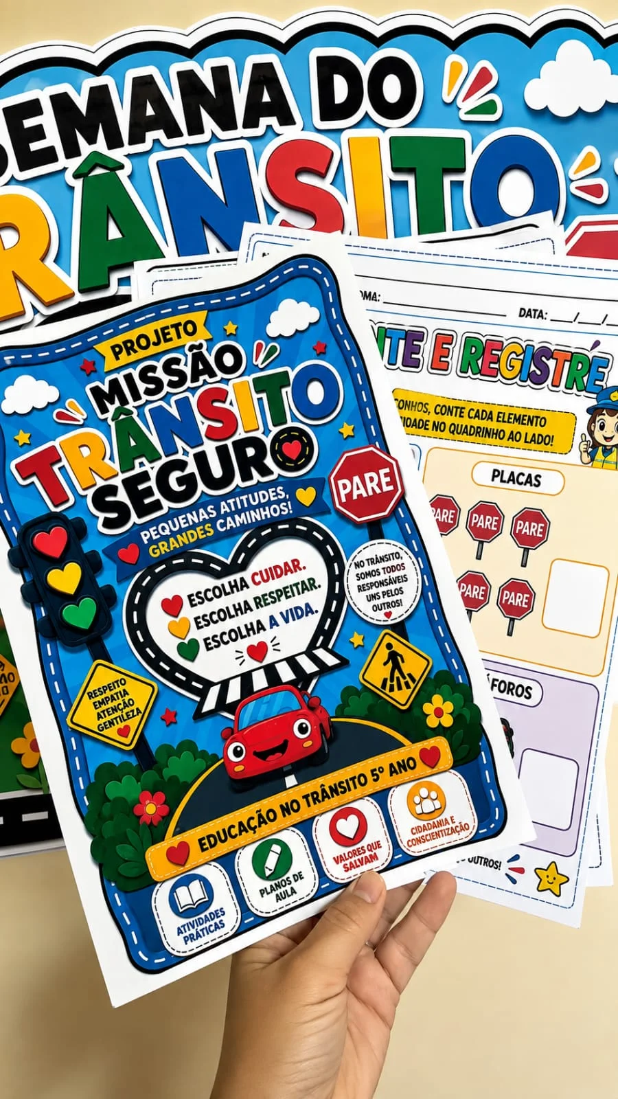 Dia do Trânsito -Projeto – Missão Trânsito Seguro | BNCC — amostra 5: 🚦 Projeto Dia do Trânsito 1 PAINEL 1 CADERNO DE…