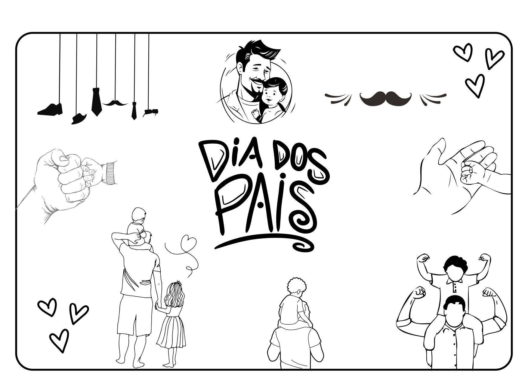 Dia dos pais folhinha para pintura – Material Pedagógico — Datas comemorativas para Todas as séries: DIA DOS PAIS FOLHINHA…