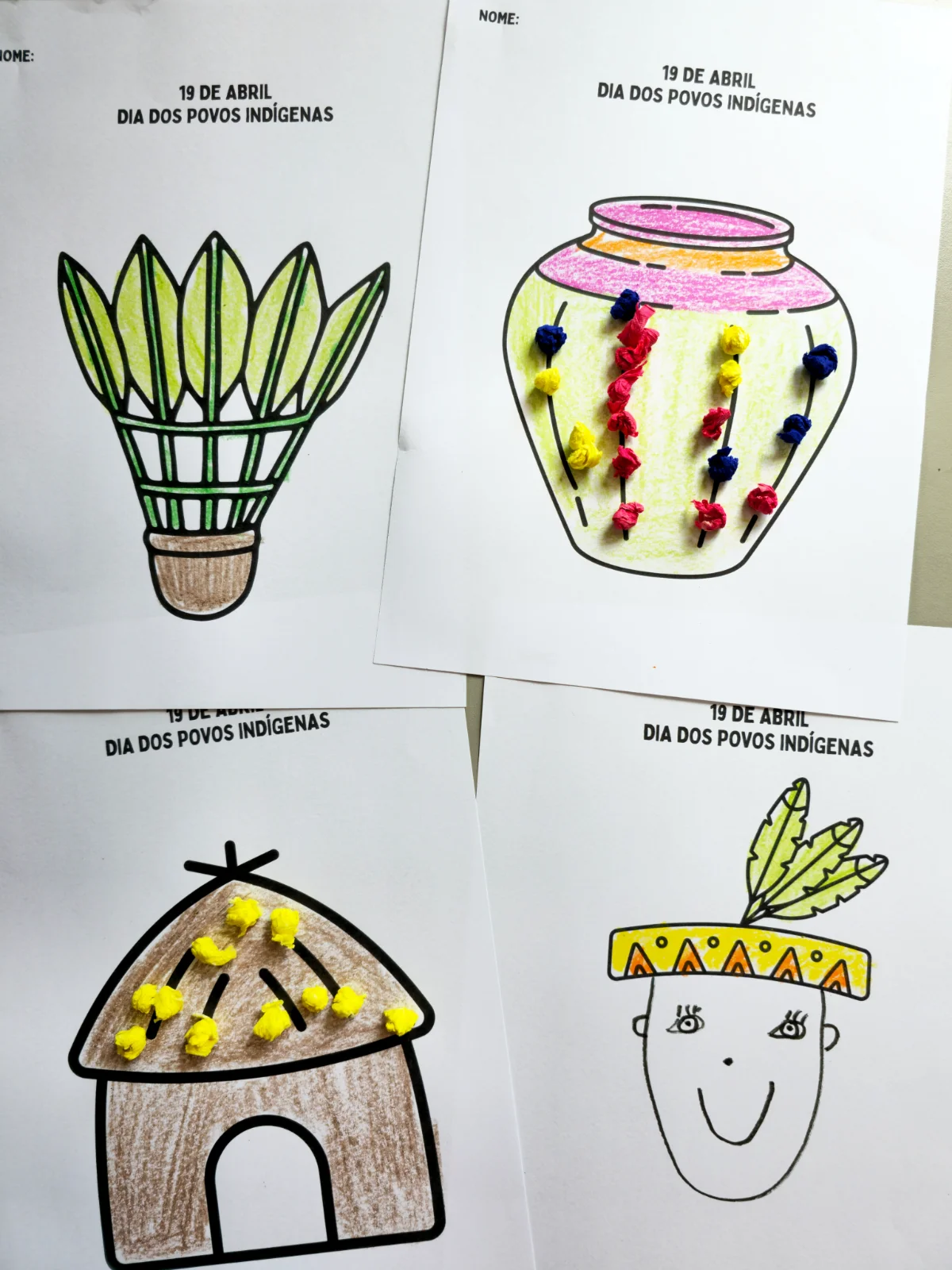 Dia dos Povos Indígenas - Atividades para colorir — amostra 1: Atividades educativas para celebrar o Dia dos Povos Indígenas