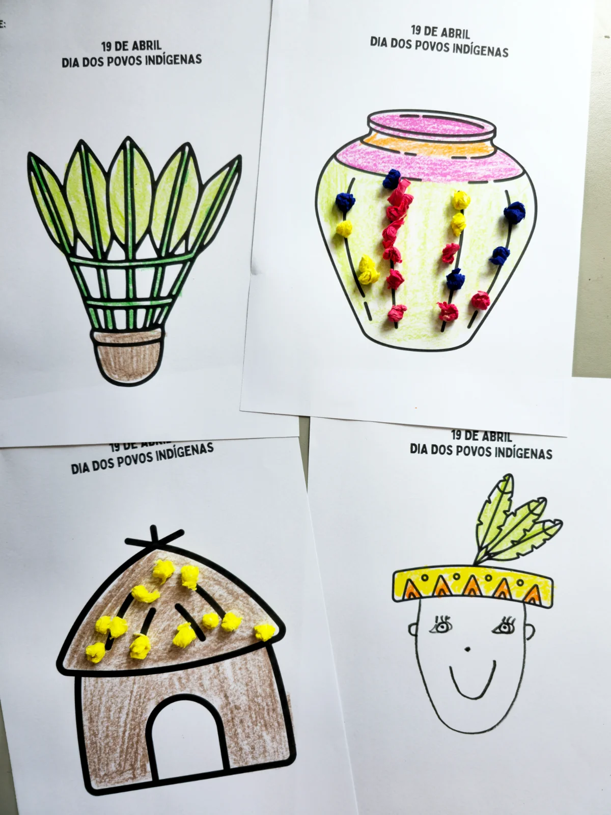 Dia dos Povos Indígenas - Atividades para colorir — amostra 3: Atividades educativas para celebrar o Dia dos Povos Indígenas