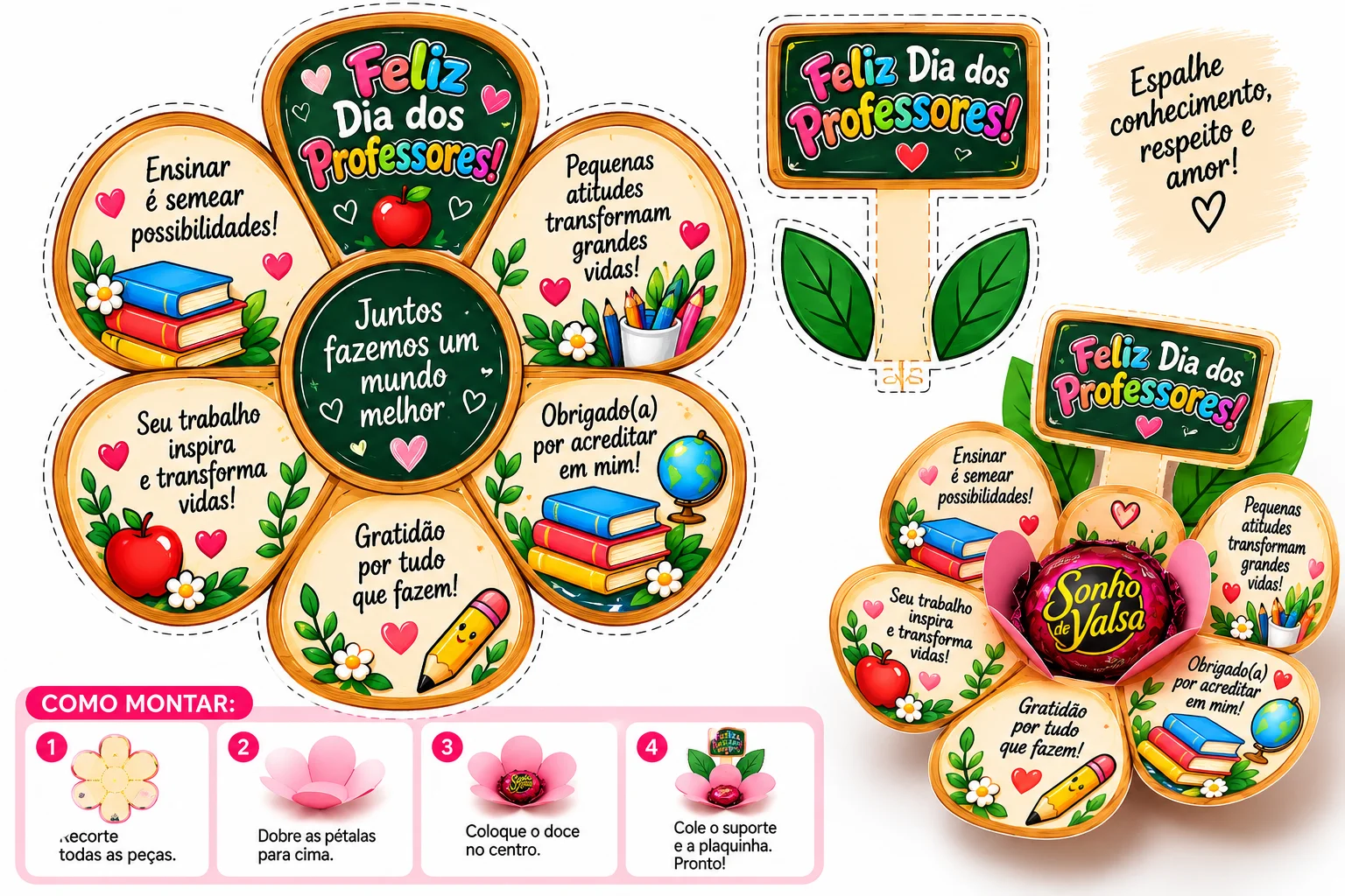 Dia dos Professores kit Lembrancinhas – PDF Educação Infantil — amostra 7: Kit Lembrancinhas Dia dos Professores arquivos…