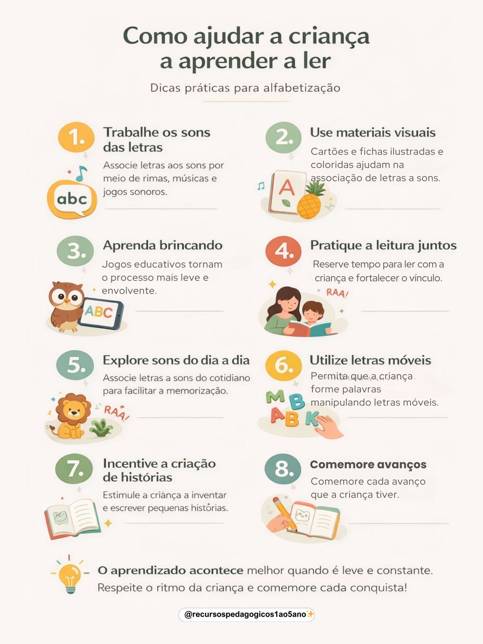 Dicas para trabalhar a leitura - Grátis | Alfabetização — capa do material