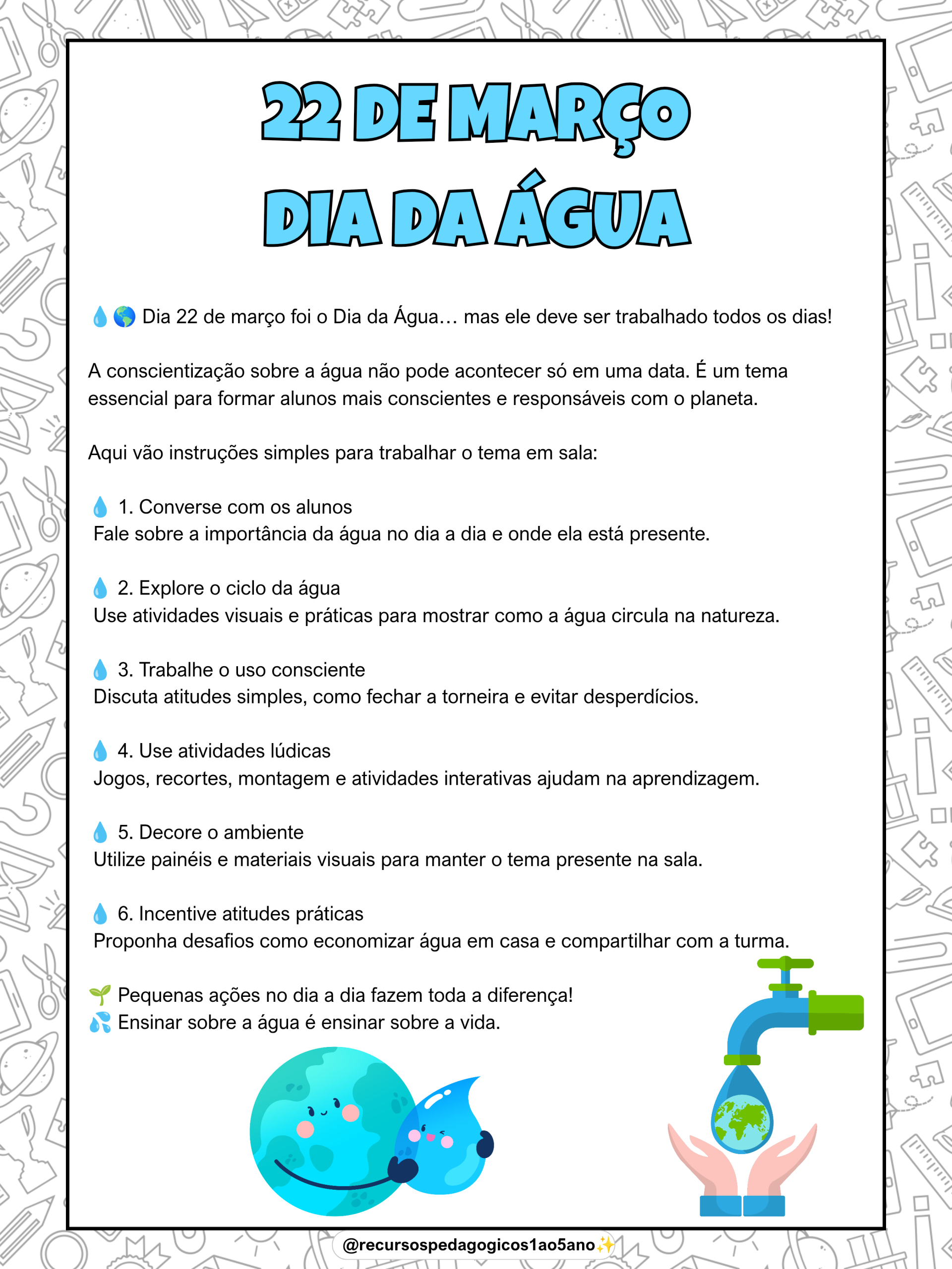 Dicas sobre o Dia da Água! Grátis – Material Pedagógico — amostra 1: Sobre o Dicas sobre o Dia da Água! Grátis Dicas sobre o Dia da Água! Grátis – Material Pedagógico — amostra 1: Sobre o Dicas sobre o Dia da Água! Grátis