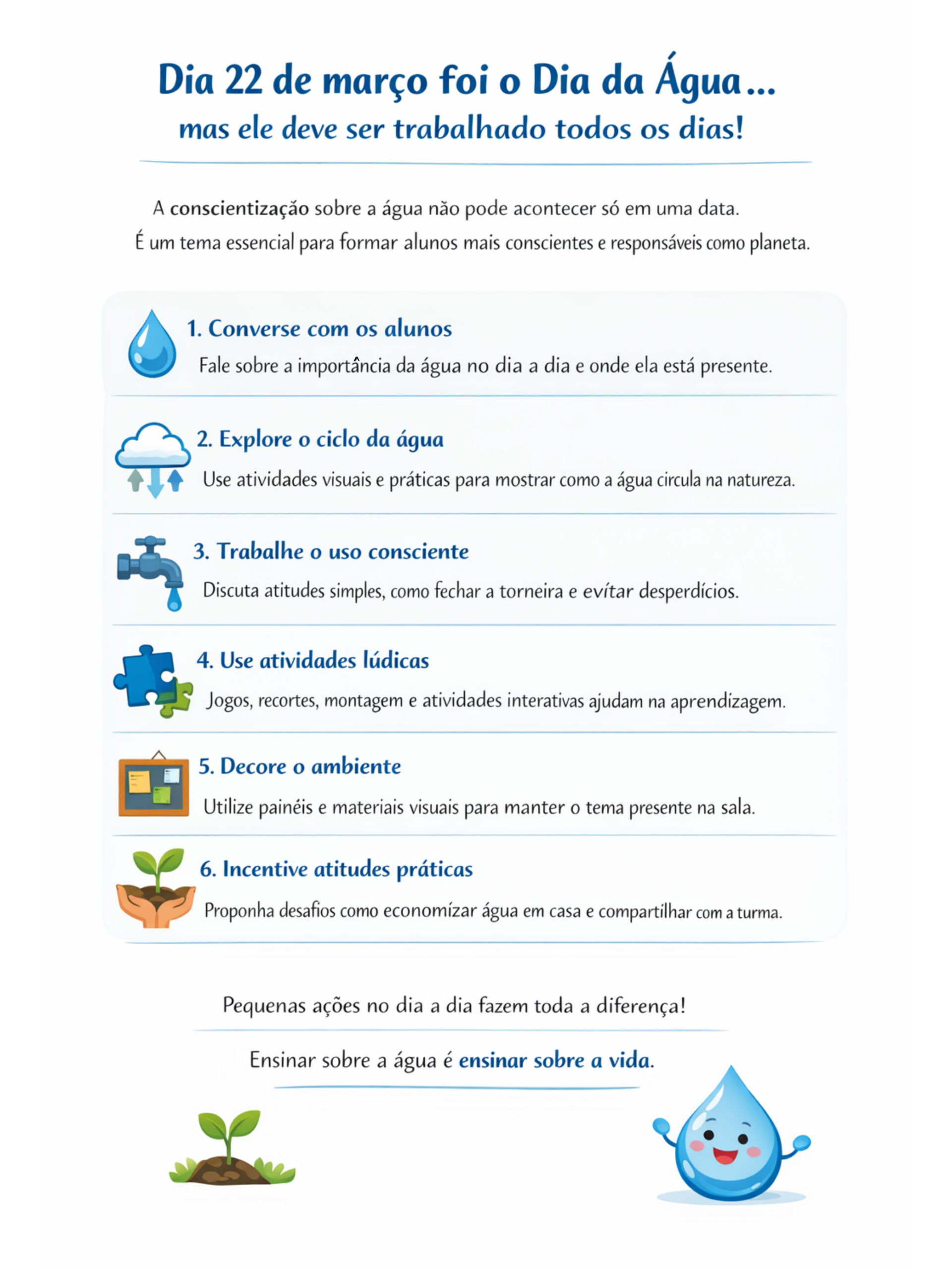 Dicas sobre o Dia da Água! Grátis – Material Pedagógico — Alfabetização para 2º ano: Dicas sobre o Dia da Água