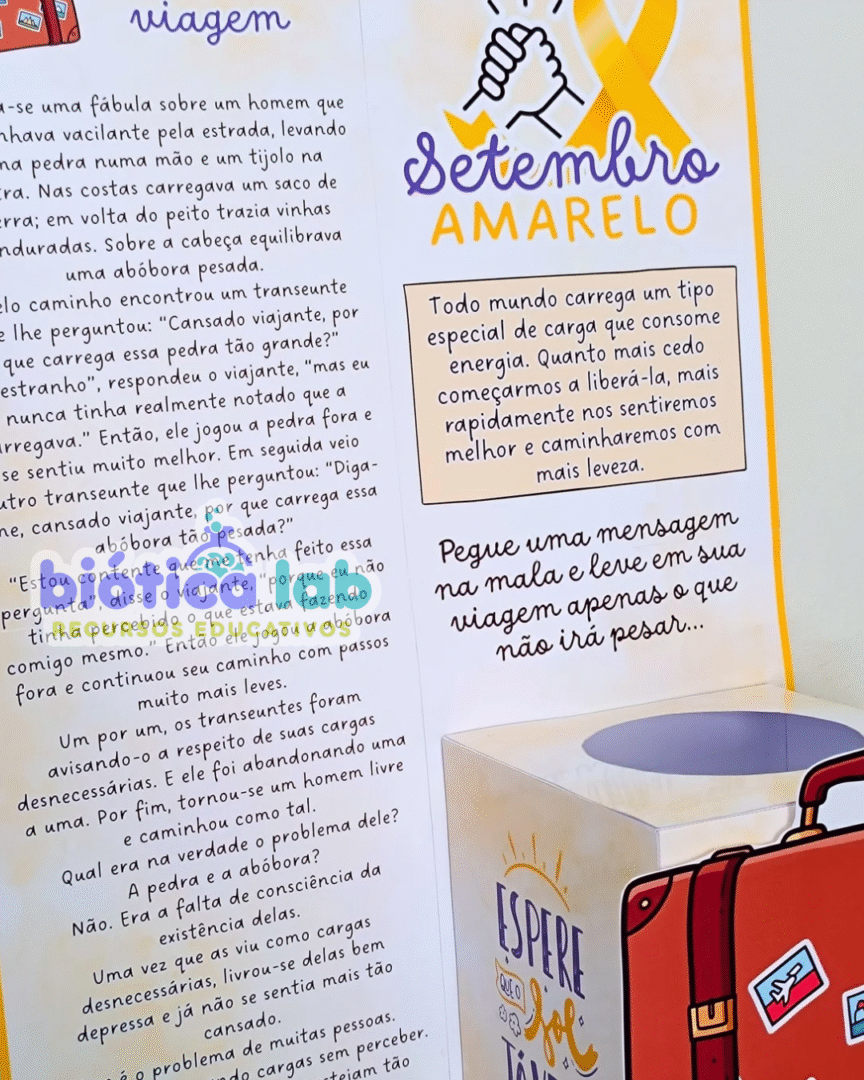 Dinâmica - A mala de viagem - Setembro Amarelo – Material Pedagógico — amostra 5: A Mala de Viagem – Setembro Amarelo Todos…