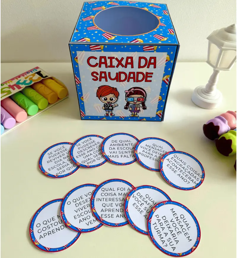Dinâmica Caixa da Saudade: lembranças do ano letivo de 2024 — capa do material