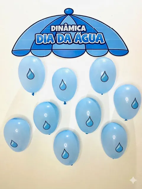 Dinâmica com balões dia da água — capa do material