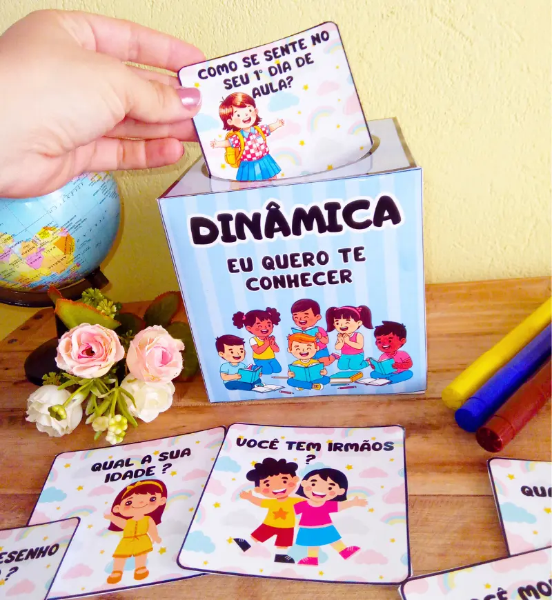 Dinâmica de volta às aulas: Quero te Conhecer — capa do material