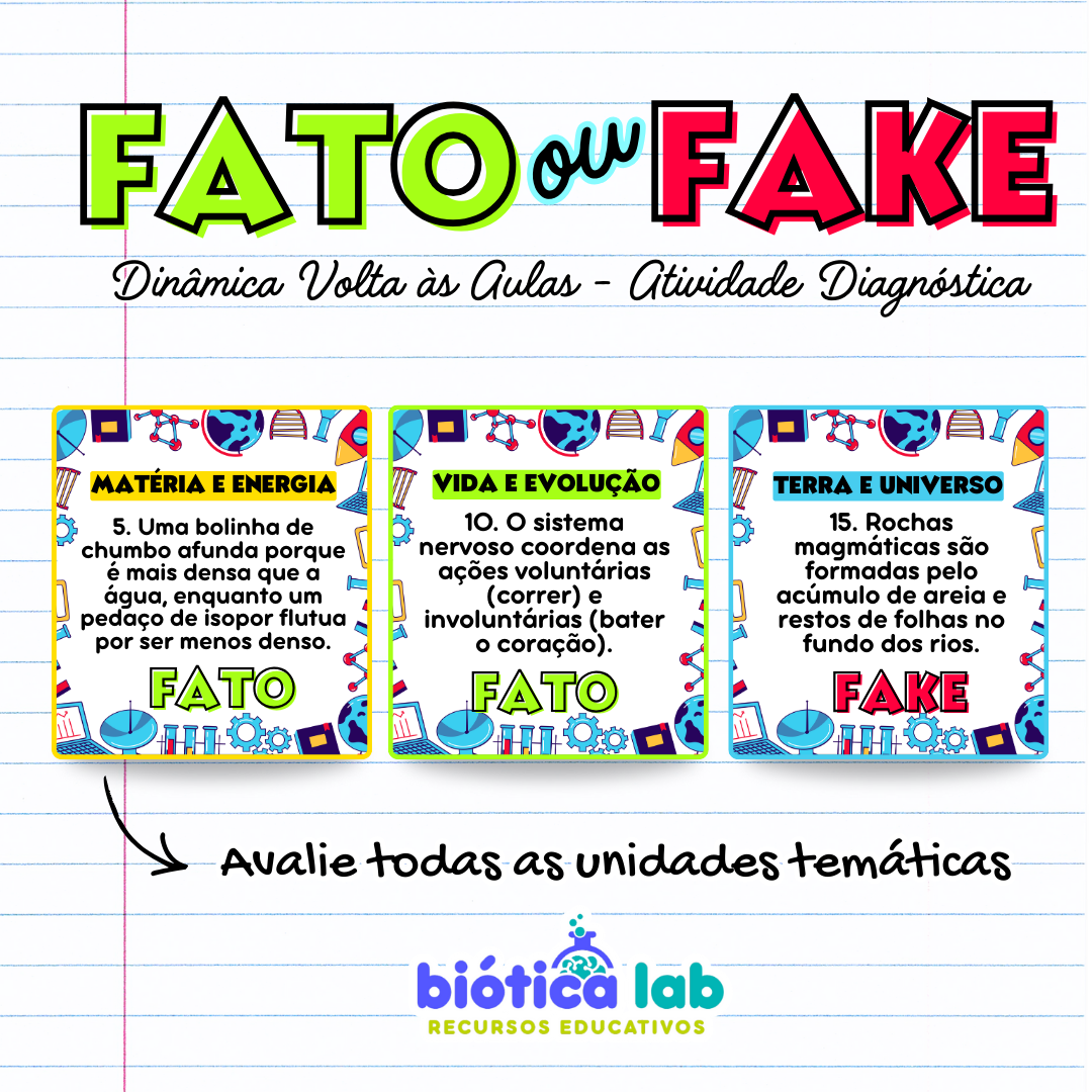Dinâmica Fato ou Fake - Atividade Diagnóstica – PDF para Imprimir — amostra 1: O que vem no material Dinâmica Fato ou Fake - Atividade Diagnóstica – PDF para Imprimir — amostra 1: O que vem no material