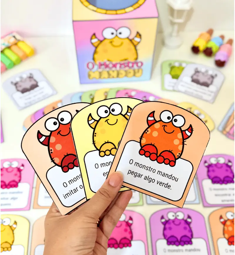 Dinâmica O Monstro Mandou: PDF para Educação Infantil e Fund I — amostra 1: Dinâmica O Monstro Mandou para imprimir
