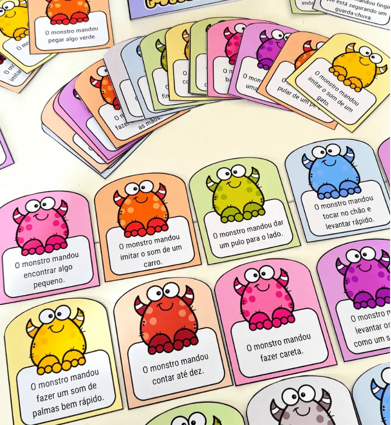 Dinâmica O Monstro Mandou: PDF para Educação Infantil e Fund I — amostra 3: Como usar em sala de aula
