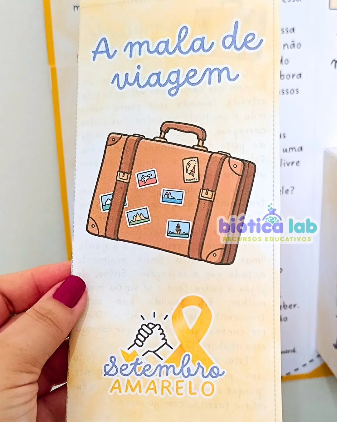 Dinâmica Setembro Amarelo - A mala de viagem — amostra 1: 🎗️ A Mala de Viagem – Setembro Amarelo 🎗️ Todos nós carregamos…