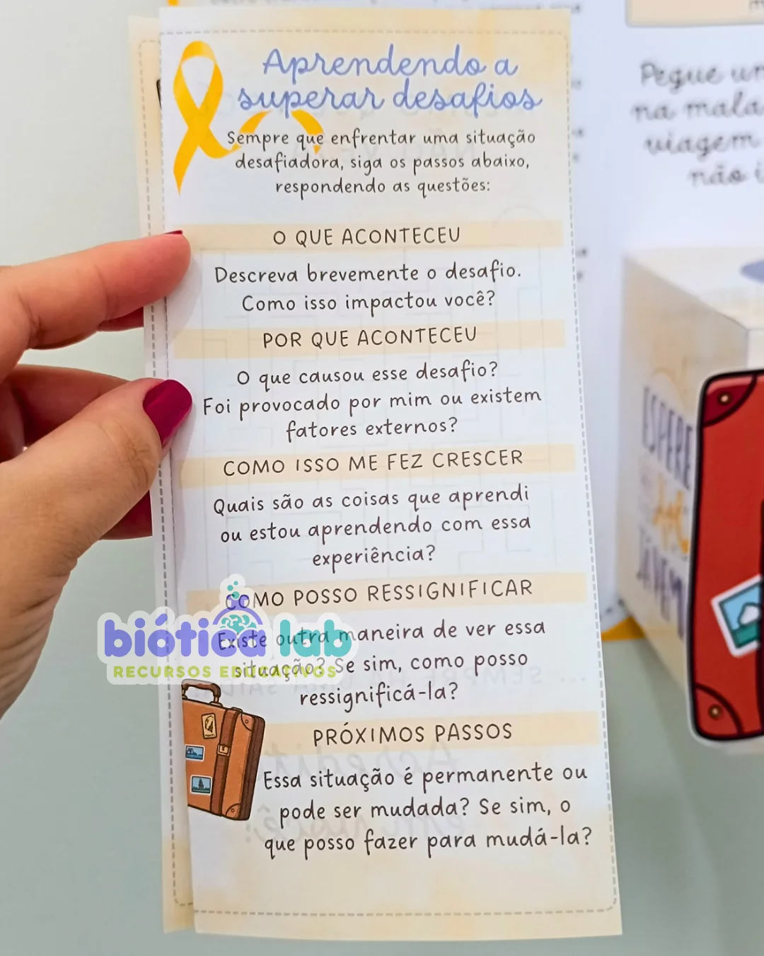 Dinâmica Setembro Amarelo - A mala de viagem — amostra 2: 🎗️ A Mala de Viagem – Setembro Amarelo 🎗️ Todos nós carregamos…