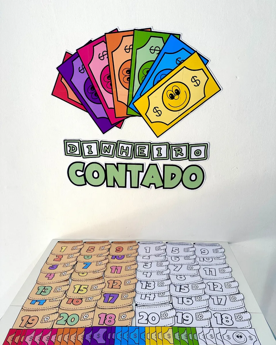Dinheiro Contado: Contagem e Numerais do 1 ao 20! — amostra 2: Recurso lúdico para trabalhar contagem e reconhecimento dos…