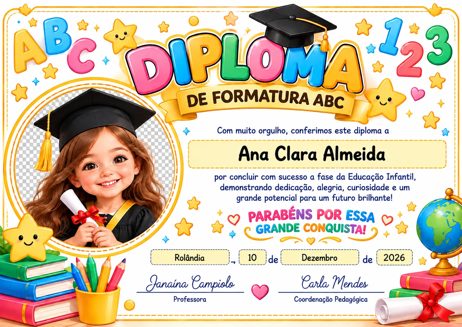 Diploma de Formatura ABC Editável no Canva – Com Foto do Aluno — amostra 1: 🎓🌟 DIPLOMA DE FORMATURA ABC EDITÁVEL NO… Diploma de Formatura ABC Editável no Canva – Com Foto do Aluno — amostra 1: 🎓🌟 DIPLOMA DE FORMATURA ABC EDITÁVEL NO…