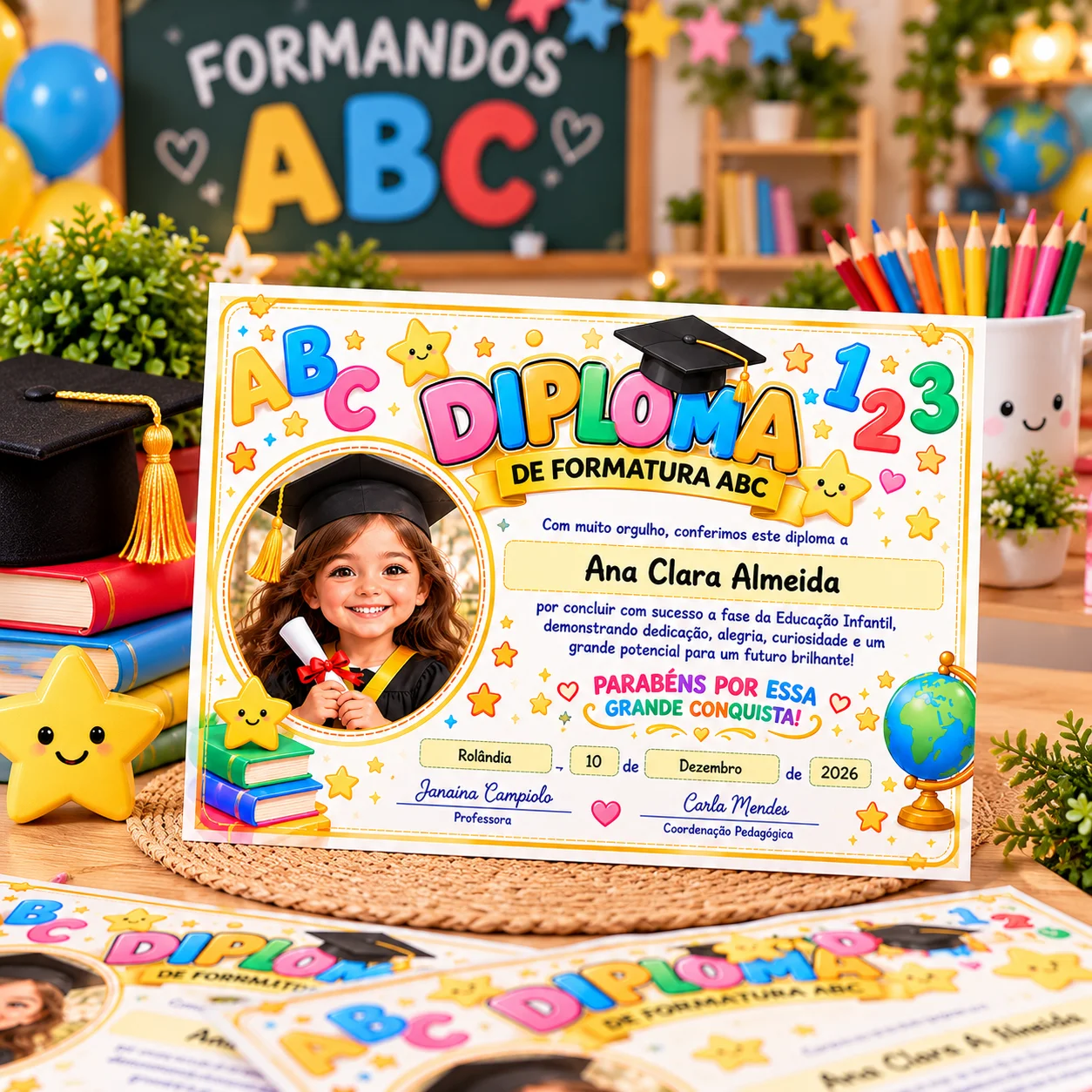Diploma de Formatura ABC Editável no Canva – Com Foto do Aluno — Alfabetização para Educação Infantil: Diploma de Formatura… Diploma de Formatura ABC Editável no Canva – Com Foto do Aluno — Alfabetização para Educação Infantil: Diploma de Formatura…
