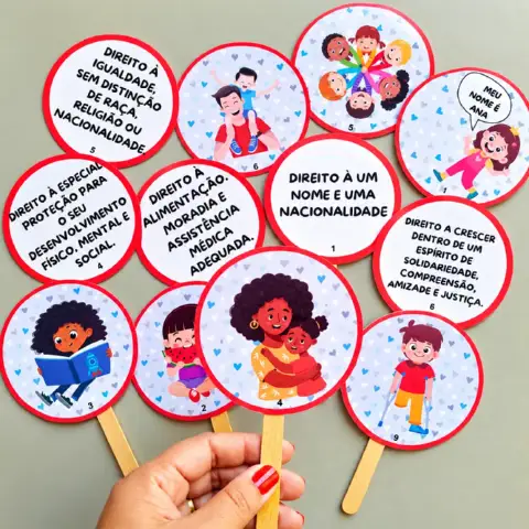 Direitos da Criança – Atividade Educativa — amostra 3: Material com 4 páginas sobre os direitos da criança para trabalhar…
