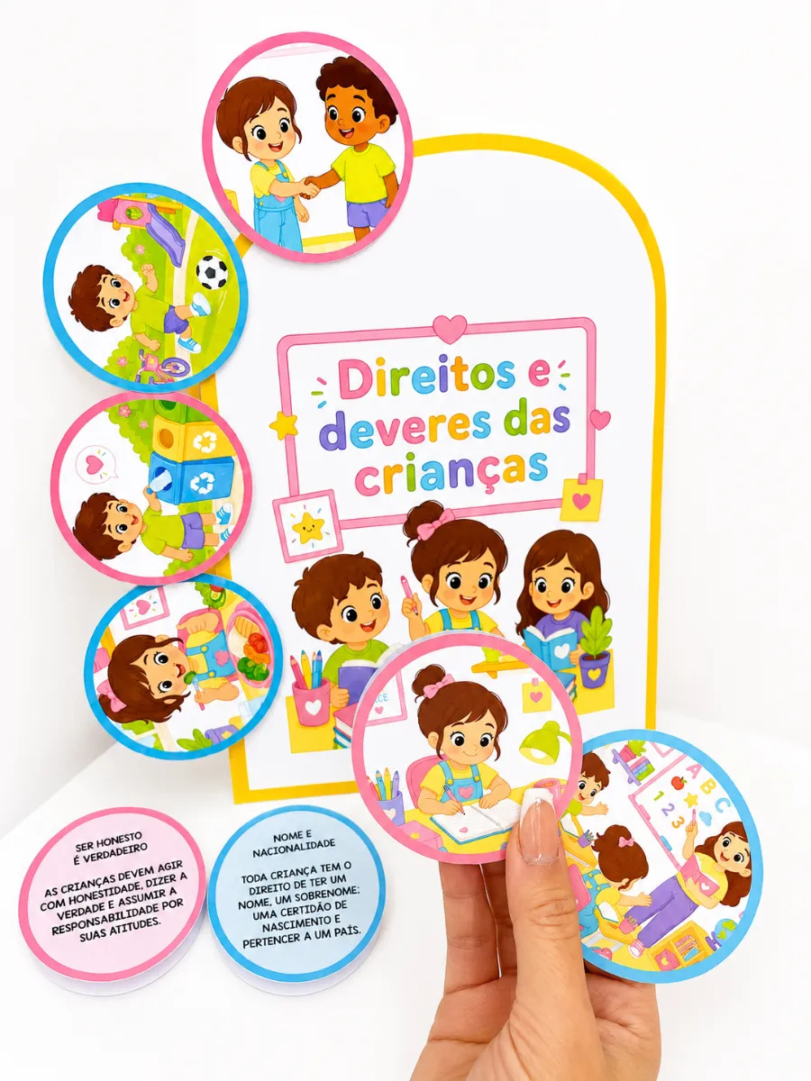 Direitos e Deveres das Crianças – Atividade Lúdica para Sala de Aula — amostra 3: Luva interativa para trabalhar direitos e…