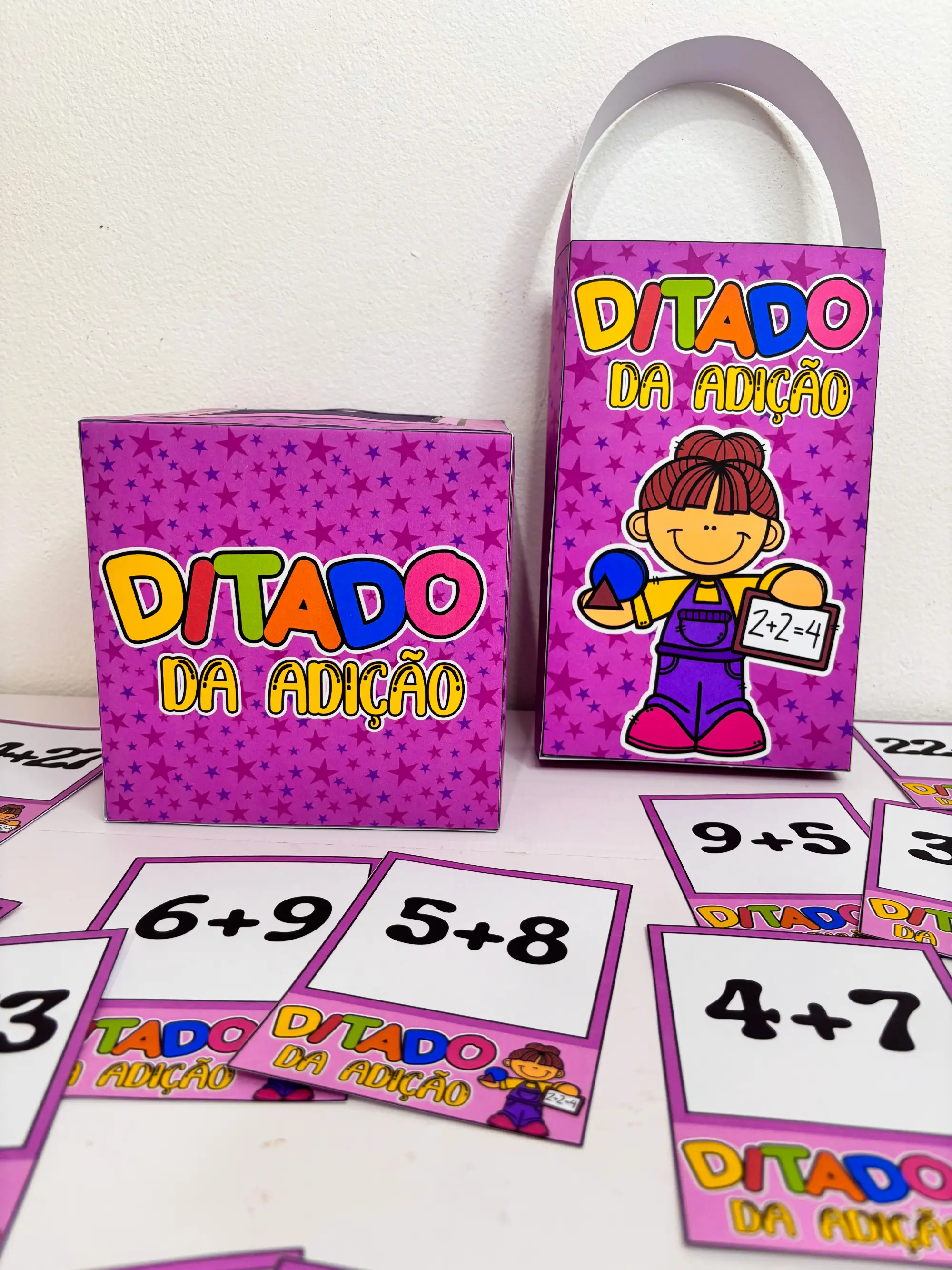 Ditado da Adição – Atividade Lúdica de Matemática com 60 Fichas — amostra 6: Atividade lúdica de adição com 60 fichas em…