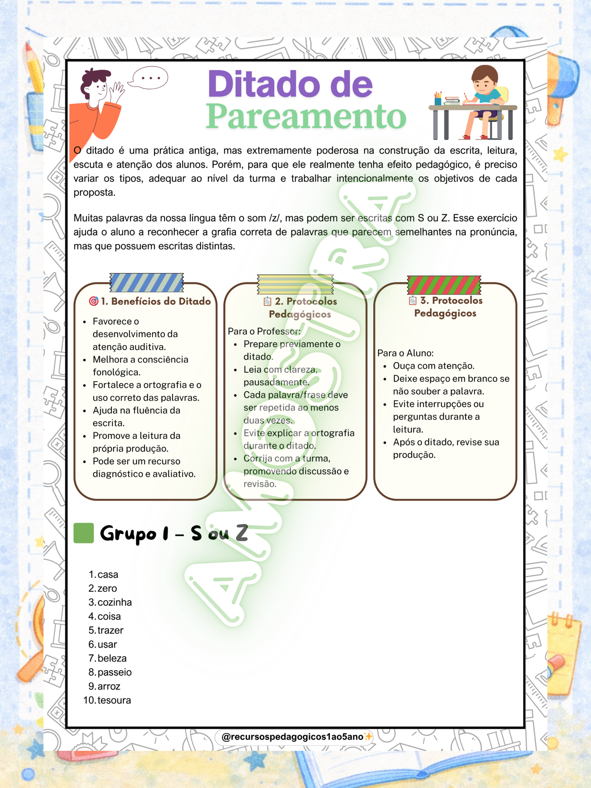 Ditado de pareamento ortográfico – Atividades para alfabetização – Atividade Pedagógica — amostra 7: Ditado de pareamento… Ditado de pareamento ortográfico – Atividades para alfabetização – Atividade Pedagógica — amostra 7: Ditado de pareamento…