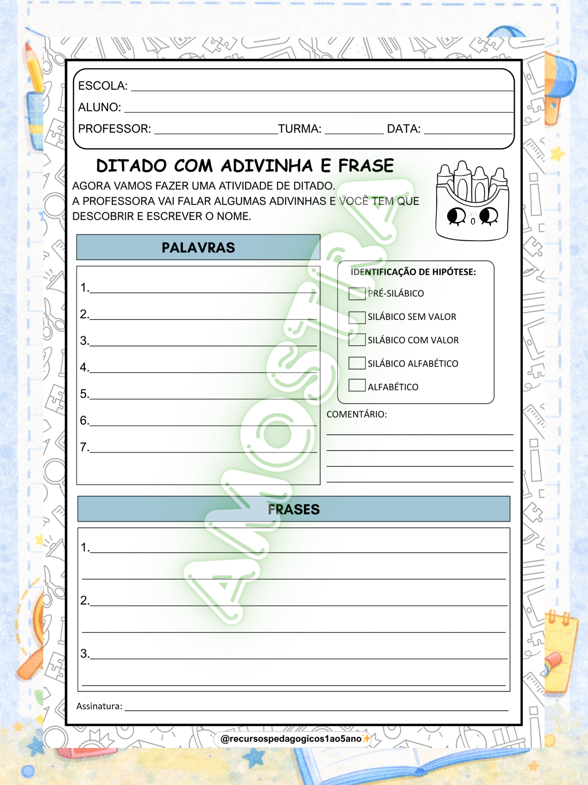 Ditado divertido com adivinhas – PDF para Imprimir | Anos Iniciais e Alfabetização — amostra 2: Ditado divertido com…