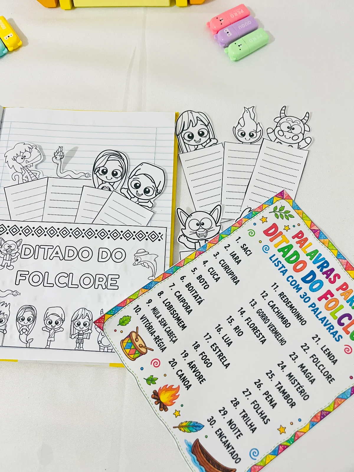 Ditado do Folclore em PDF | Atividade de Leitura e Escrita com Lendas Brasileiras — Português para Educação Infantil: O…