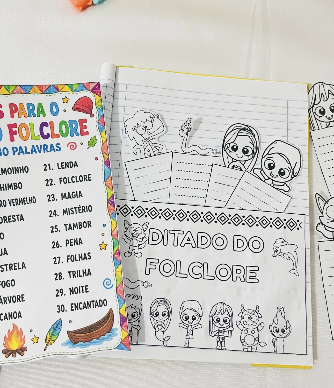 Ditado do Folclore – Atividade de Escrita e Ortografia para Imprimir | PDF — amostra 2: 🌿✨ DITADO DO FOLCLORE ✨🌿 Que tal…