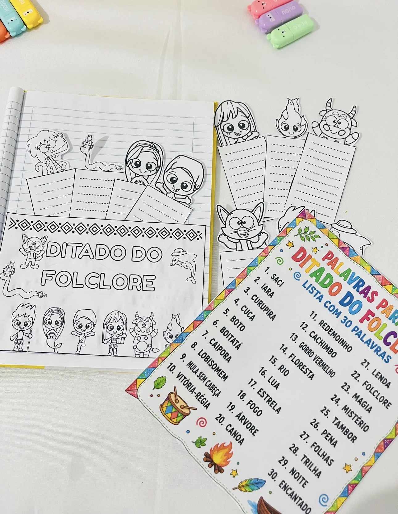 Ditado do Folclore – Atividade de Escrita e Ortografia para Imprimir | PDF — amostra 3: 🌿✨ DITADO DO FOLCLORE ✨🌿 Que tal…