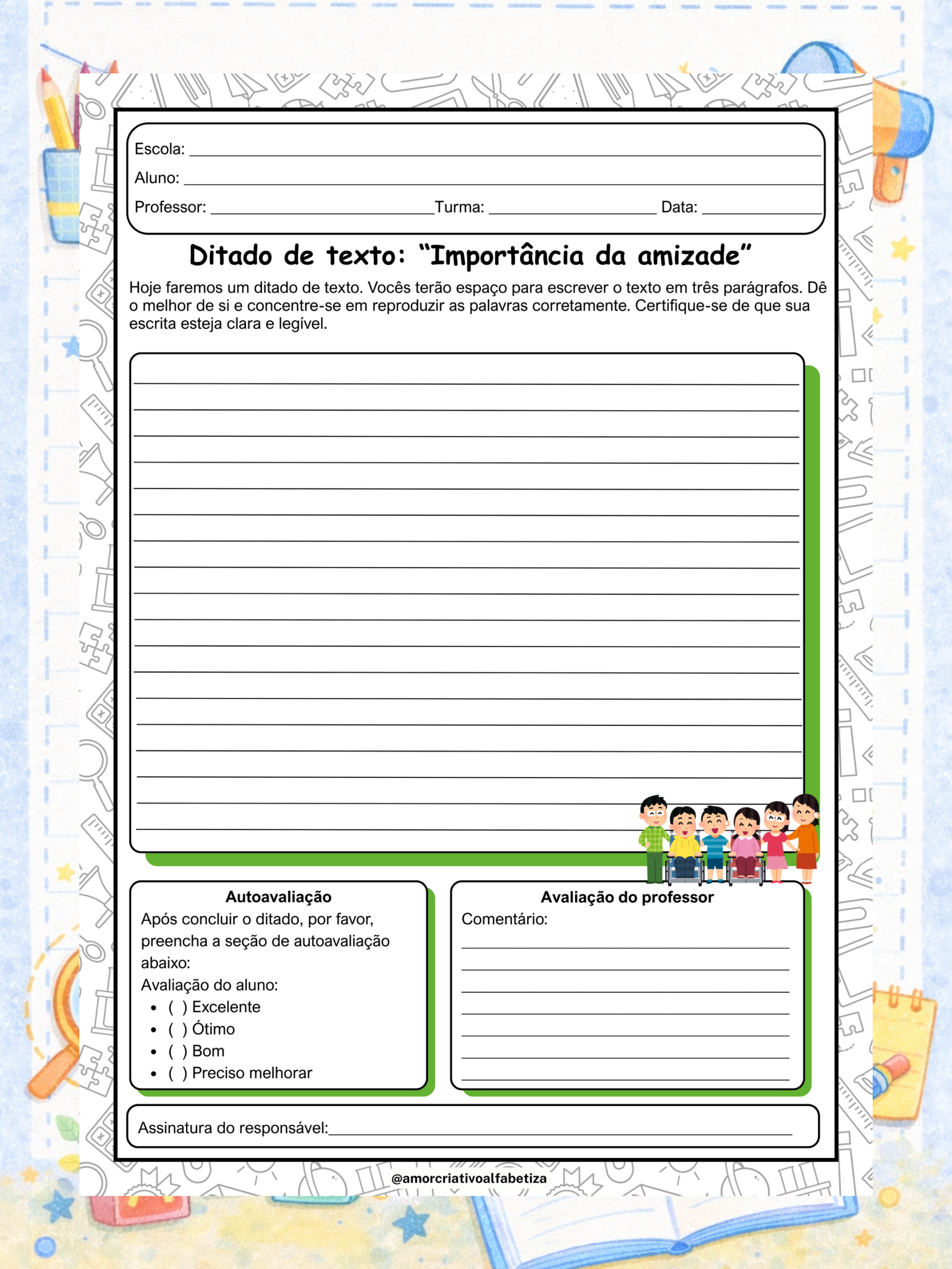 Ditado escolar de texto – Temas do cotidiano 4º e 5º ano – PDF para Imprimir — amostra 5: Ditado de texto – Temas do…