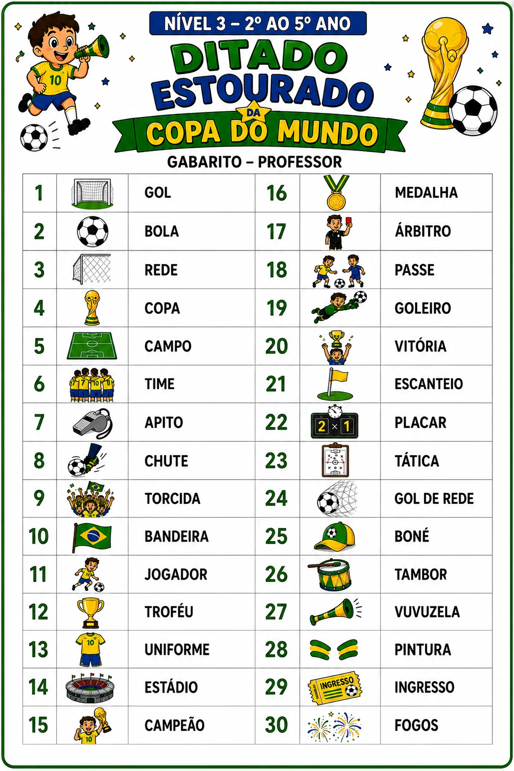 ⚽🏆 DITADO ESTOURADO DA COPA DO MUNDO – FUNDAMENTAL I 🏆⚽ — amostra 2: ⚽🏆 DITADO ESTOURADO DA COPA DO MUNDO – FUNDAMENTAL…