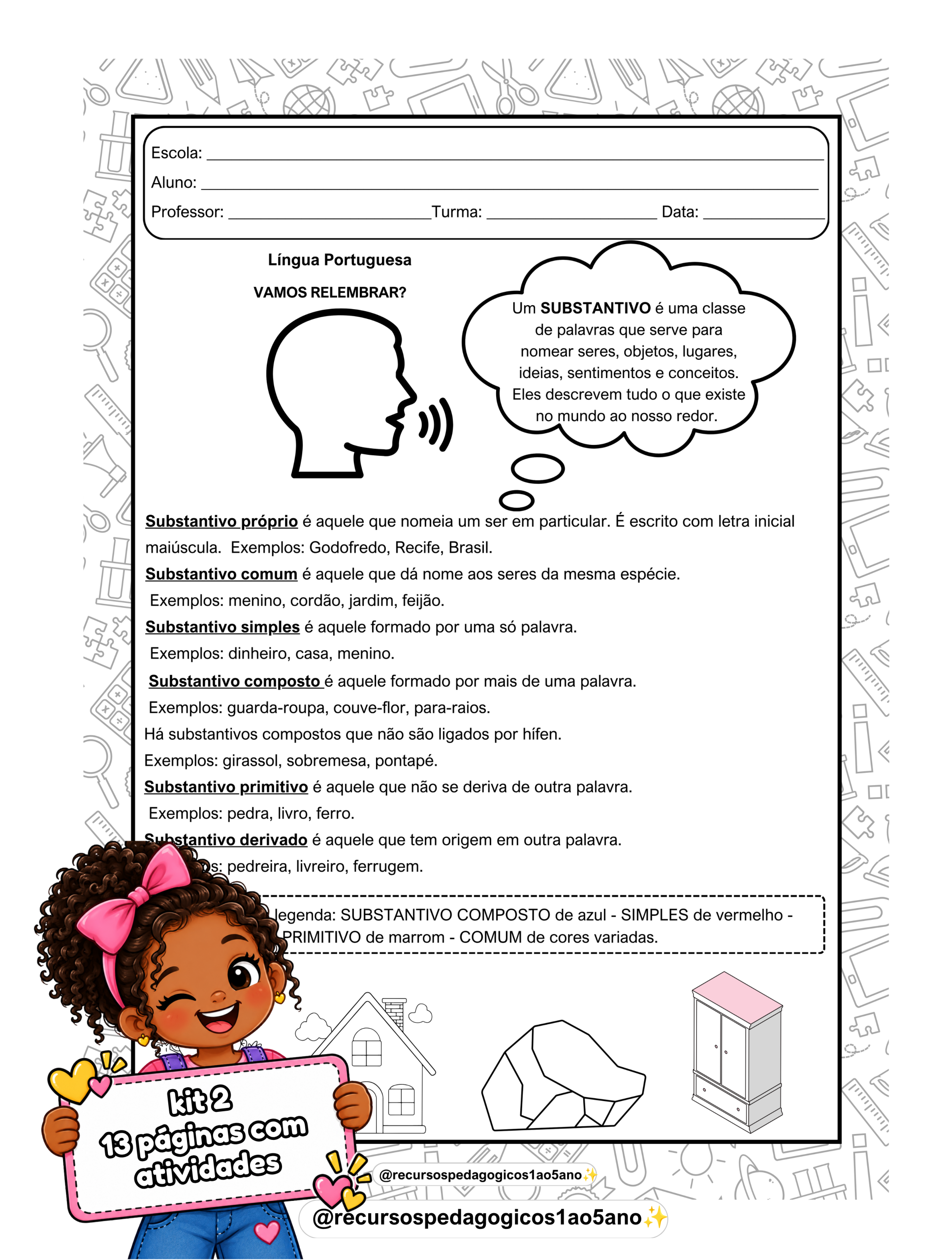 Ditado Gramatical – Classes Gramaticais + BRINDE – PDF para Imprimir | 5º ano — amostra 7: Ditado Gramatical – Classes…
