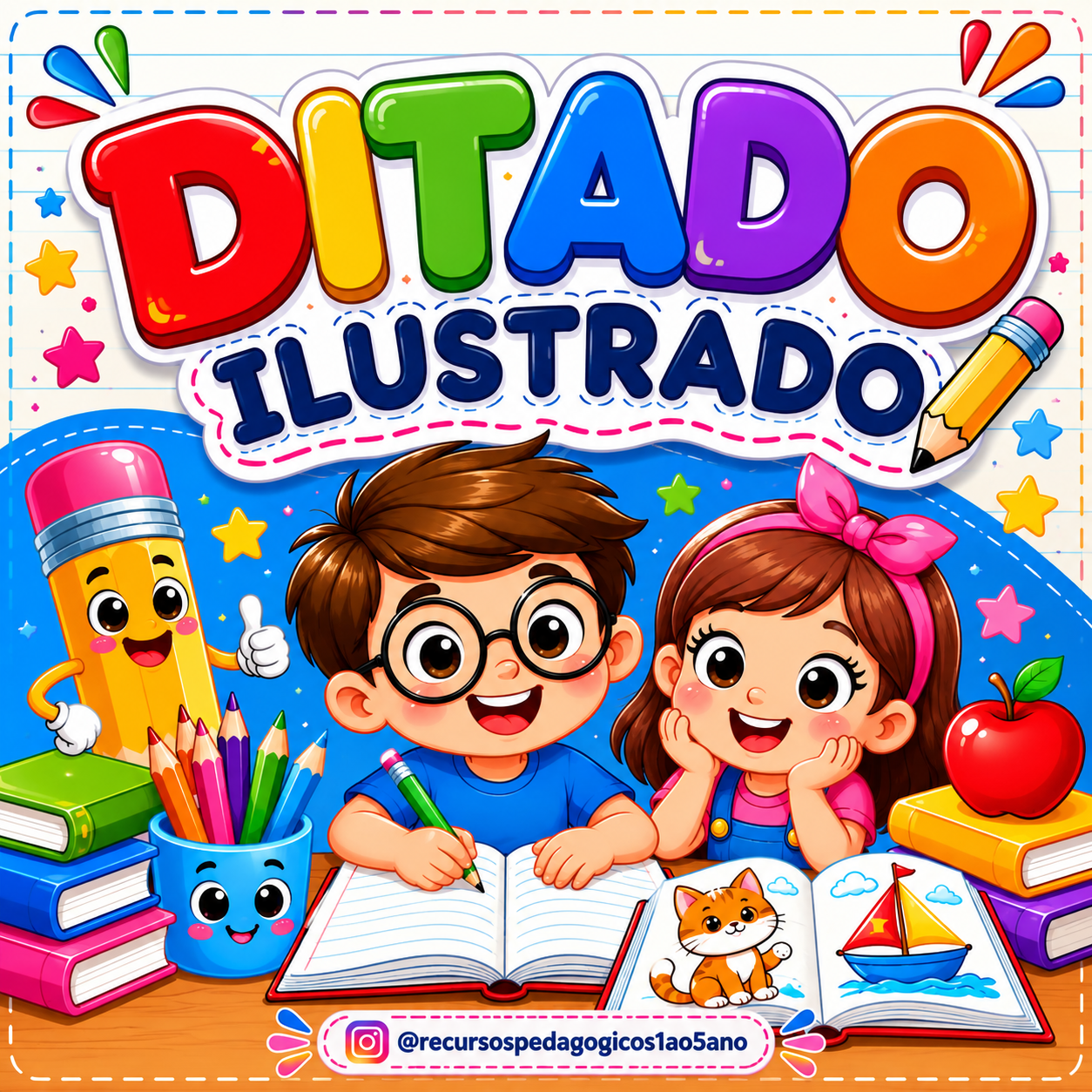 Ditado ilustrado/mudo – Alfabetização – PDF para Imprimir — capa do material