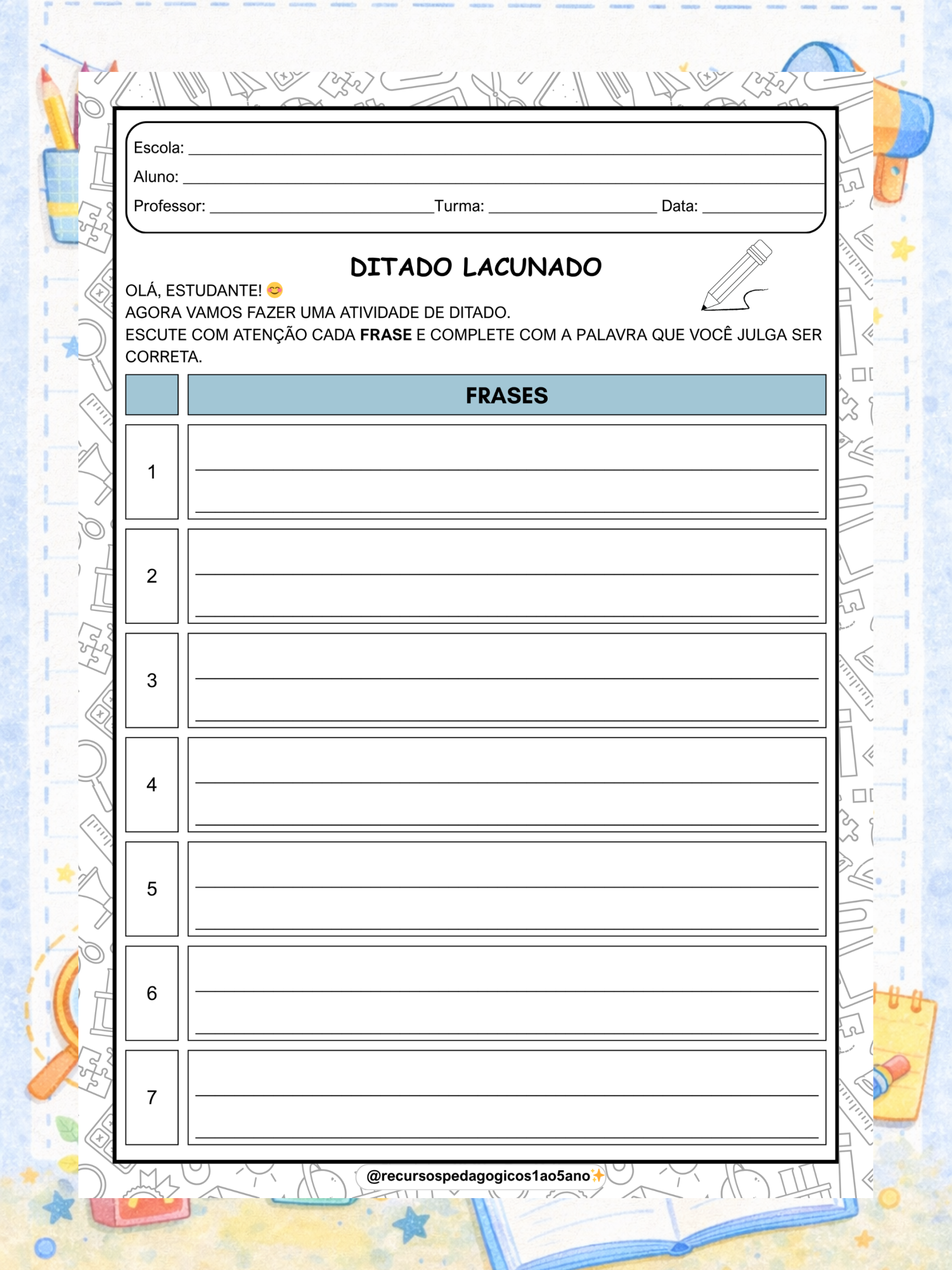 Ditado Lacunado para 2º, 3º, 4º e 5º ano – PDF para Imprimir | Alfabetização — amostra 3: Ditado Gruyère – Ditado lacunado…