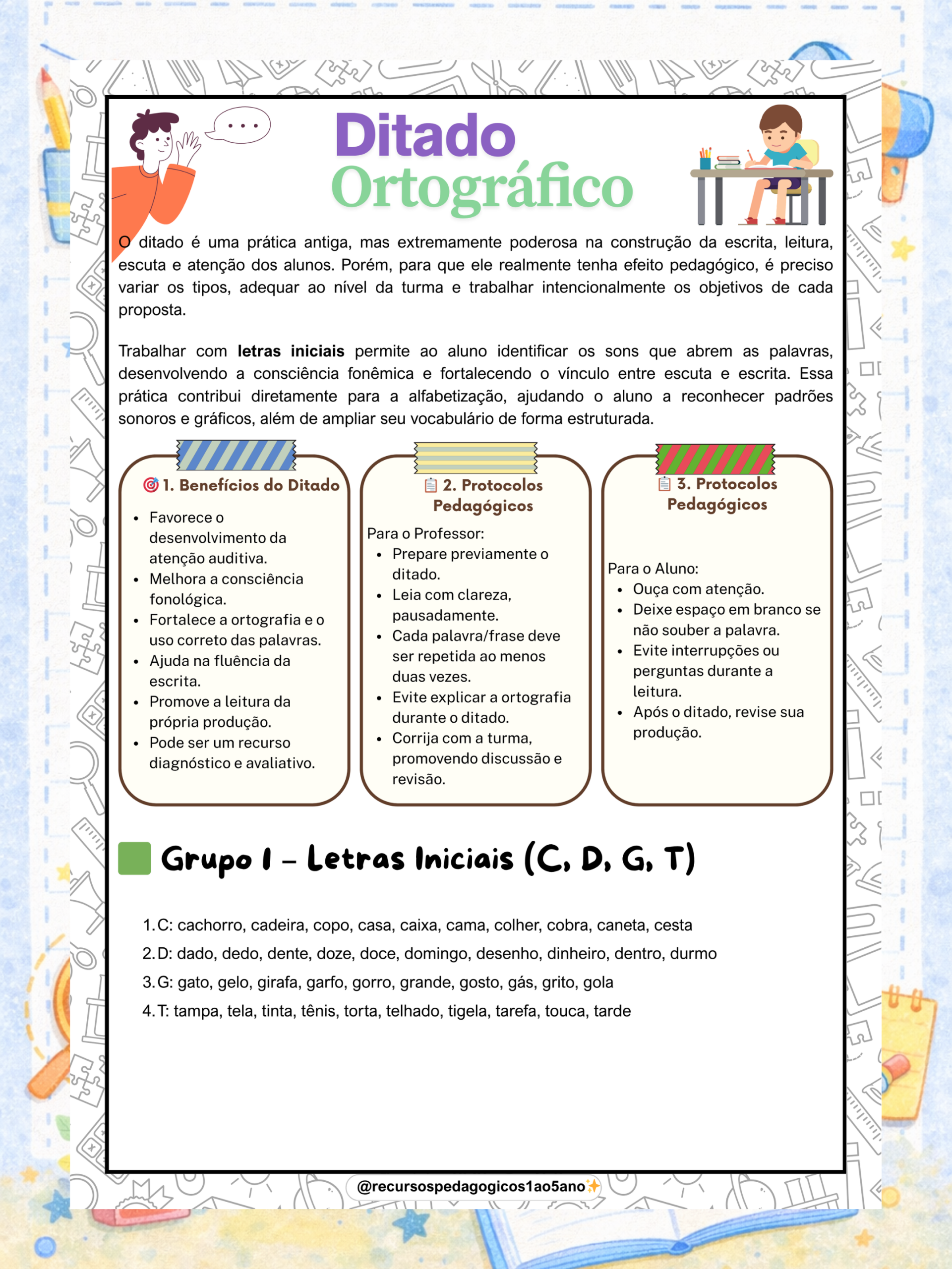 Ditado Ortográfico para 1º, 2º e 3º ano + Brinde | Alfabetização — amostra 7: Ditado Ortográfico para 1º ao 3º ano + Brinde…