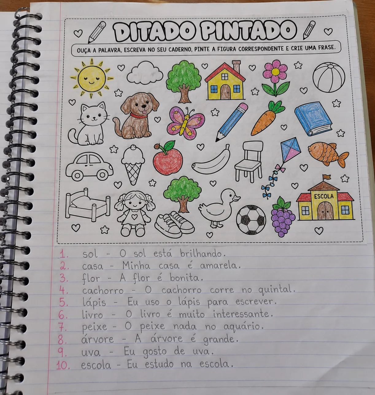 Ditado Ilustrado para Alfabetização | Atividade 1º ao 5º Ano — amostra 3: Como usar em sala
