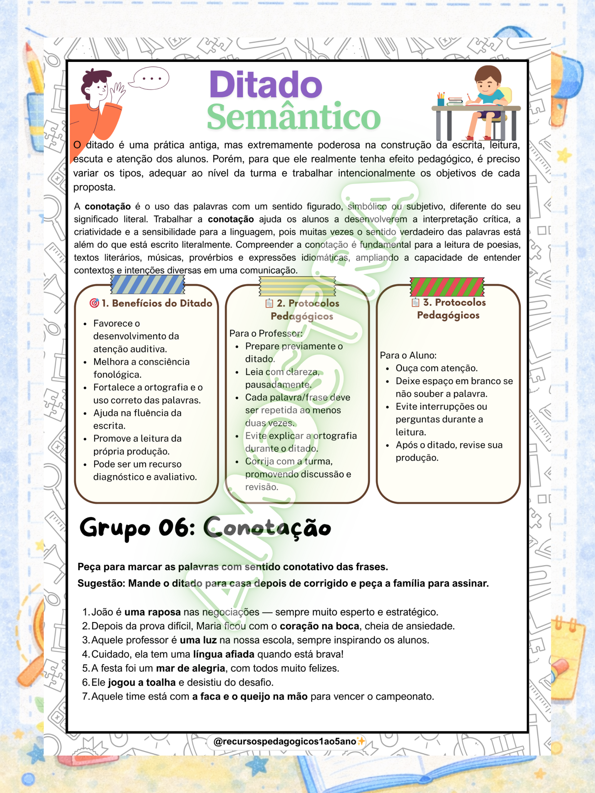 Ditado semântico – Grupos semânticos + Fichas de produção e gêneros textuais — amostra 3: Para quem é indicado Ditado semântico – Grupos semânticos + Fichas de produção e gêneros textuais — amostra 3: Para quem é indicado