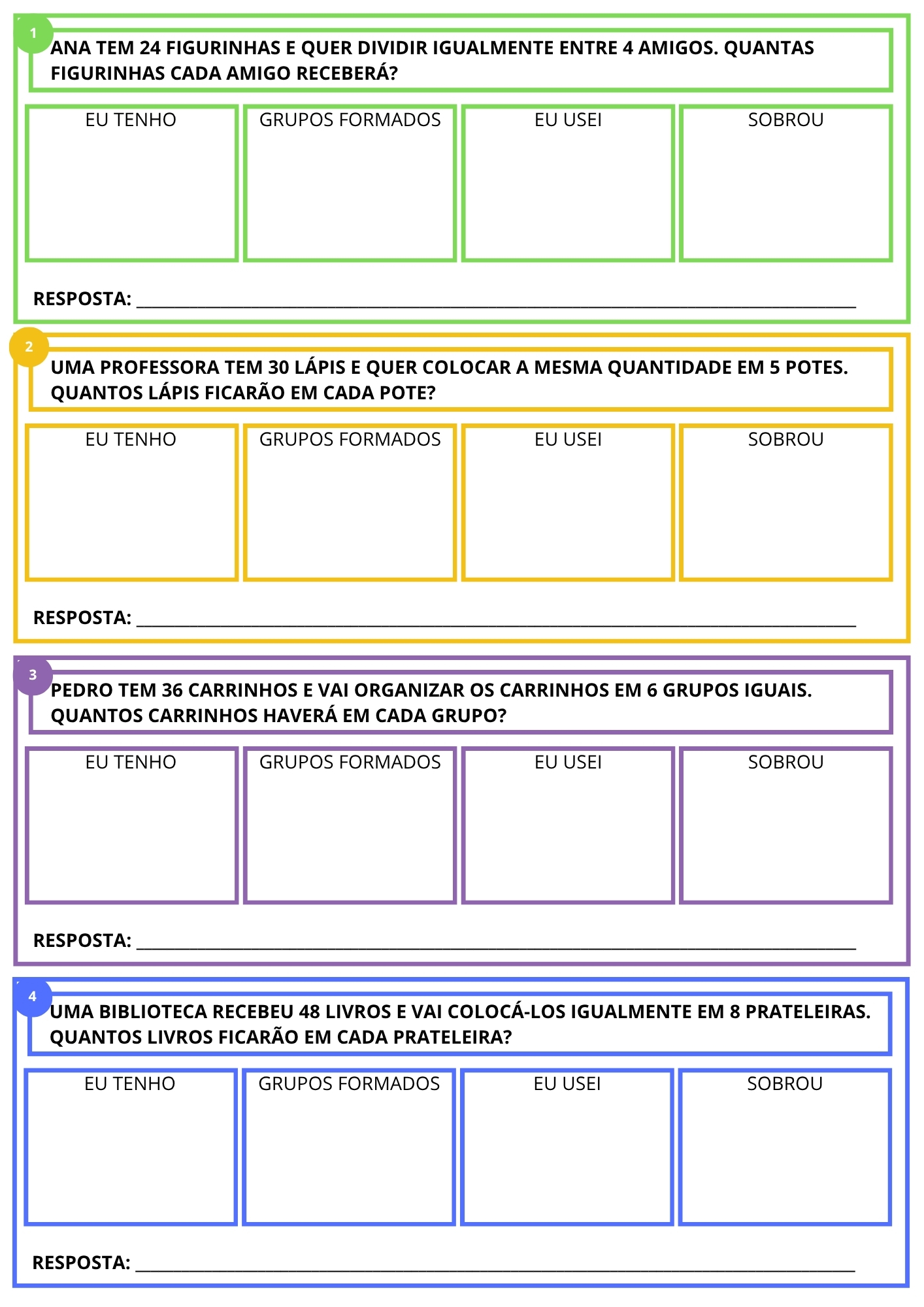 Divisão sem Mistério – Recurso + Atividades de Divisão | 3º ao 5º ano — amostra 2: Um recurso visual e prático para ensinar…