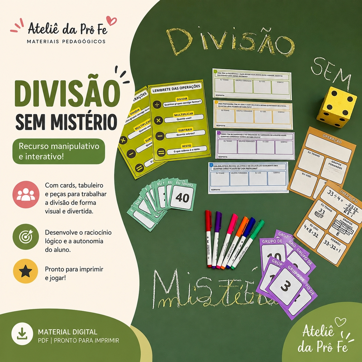 Divisão sem Mistério – Recurso + Atividades de Divisão | 3º ao 5º ano — Matemática para 5º ano: Um recurso visual e prático…
