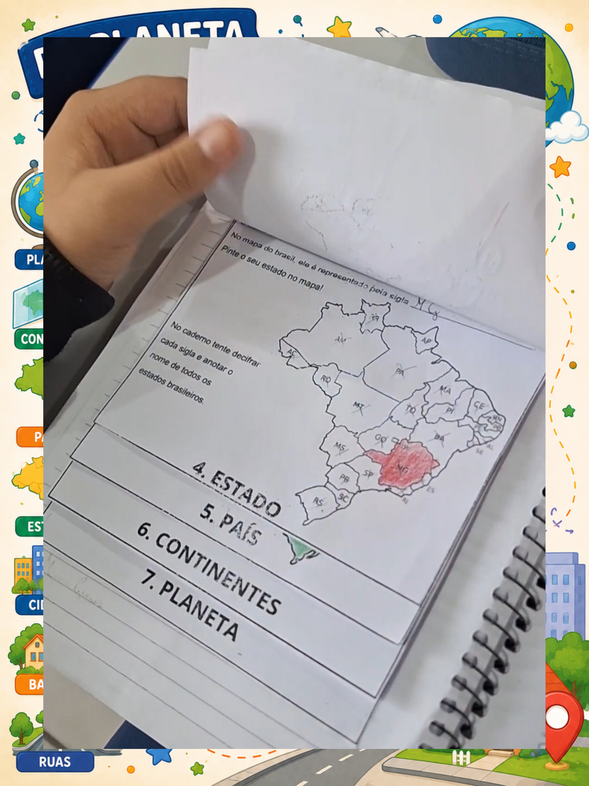 Do Planeta aos Continentes, Países, Estados, Cidades, Bairros e Ruas + DIA DA TERRA | 5º ano — amostra 2: Do Planeta aos…