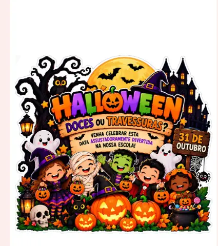 Doces ou Travessuras? - Painel Decoração de Sala Halloween — amostra 1: O Painel Halloween para Imprimir é uma opção…