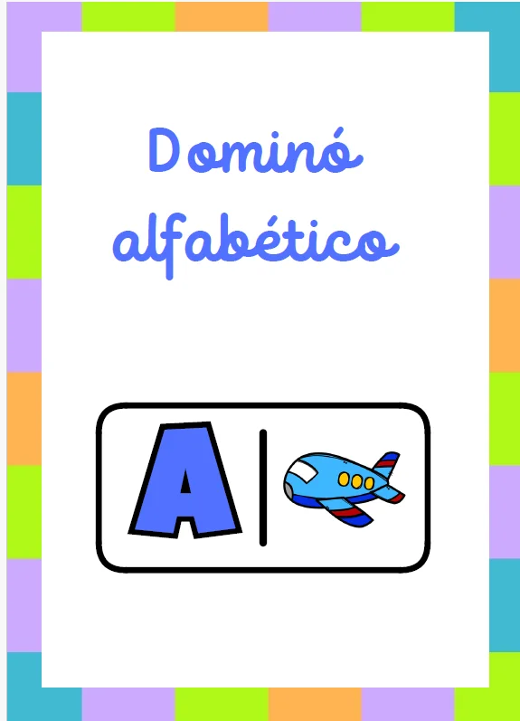 DOMINÓ ALFABÉTICO — aprender as letras brincando é divertido! — capa do material