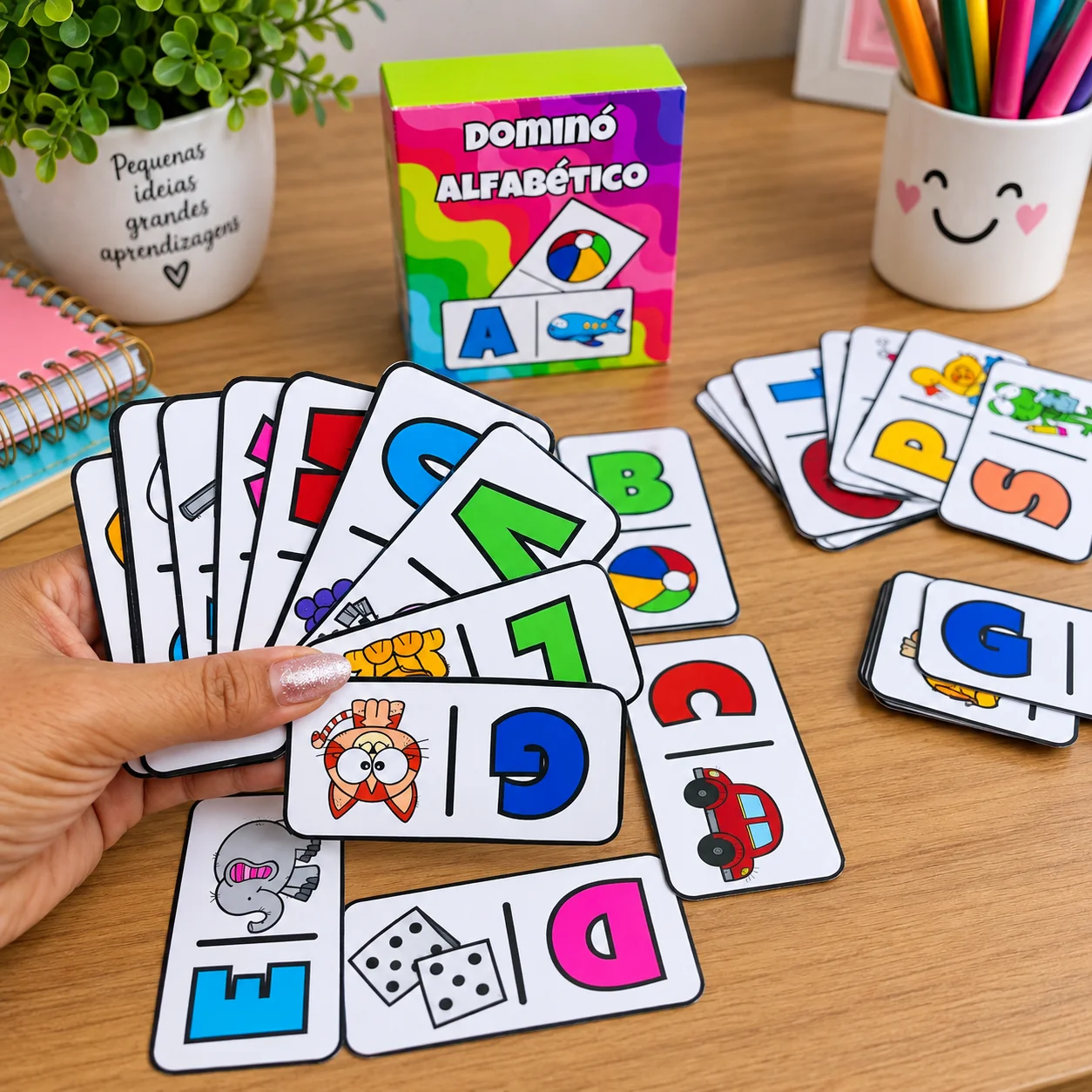 Dominó Alfabético para Educação Infantil — amostra 2: Dominó alfabético com letras de A a Z para trabalhar o reconhecimento…