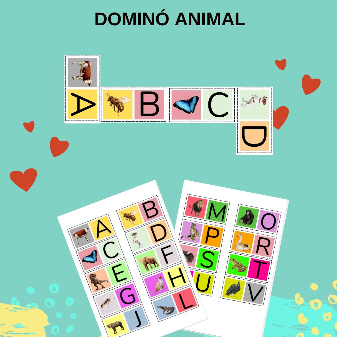 Dominó animal – PDF para Imprimir | Educação Infantil e Alfabetização — Alfabetização para Educação Infantil: O arquivo…