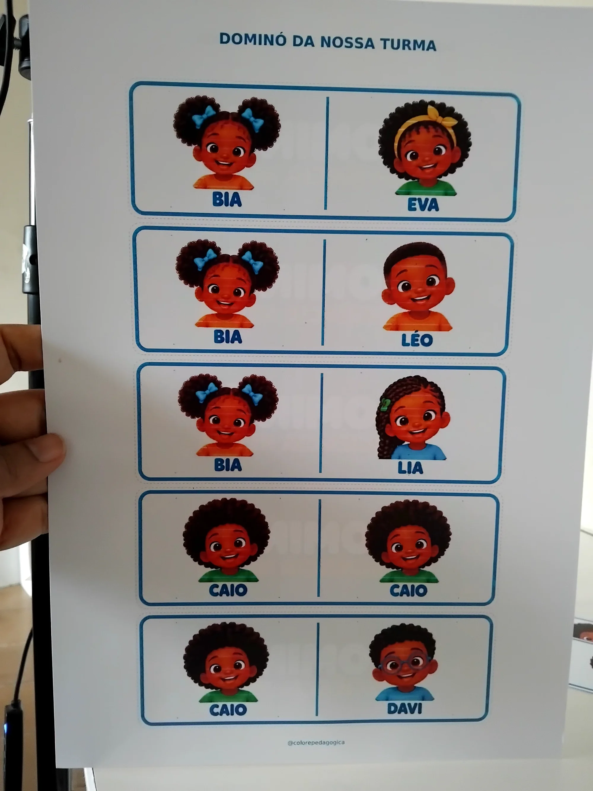 Dominó Consciência Negra: 28 Peças com Verso para Imprimir — amostra 5: Dominó ilustrado com 28 peças e versos decorados