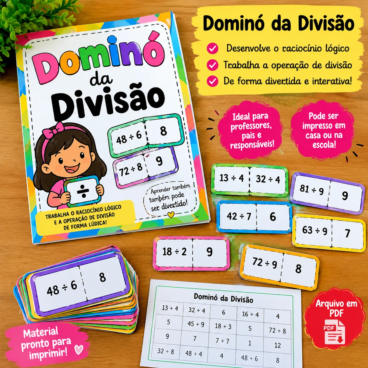 Dominó da Divisão – Jogo Matemático para Aprender Brincando — capa do material