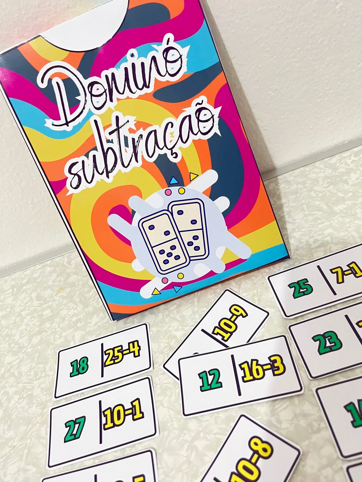 Dominó da Subtração – Jogo Matemático para Aprender Brincando — amostra 2: Jogo pedagógico de subtração para trabalhar…